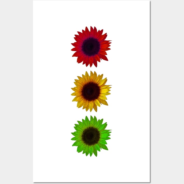 Colorful sunflowers traffic light Wall Art by AsKartongs